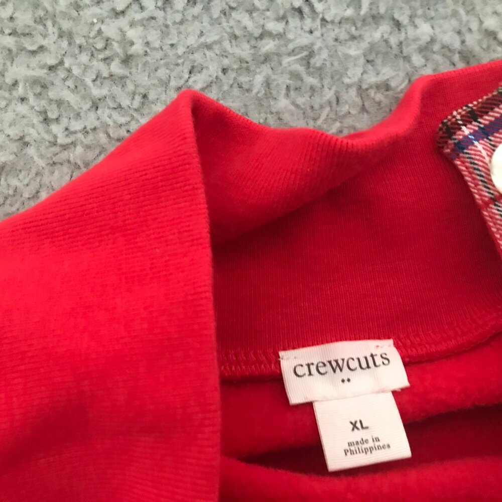Like New J. Crew Girls button-neck pullover with Tartan Accent Sz XL - Picture 4 of 5